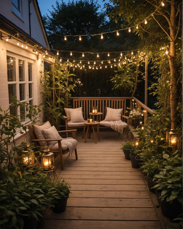 cozy small garden with cozy light, How to use lighting to transform your garden, Garden lighting ideas pictures