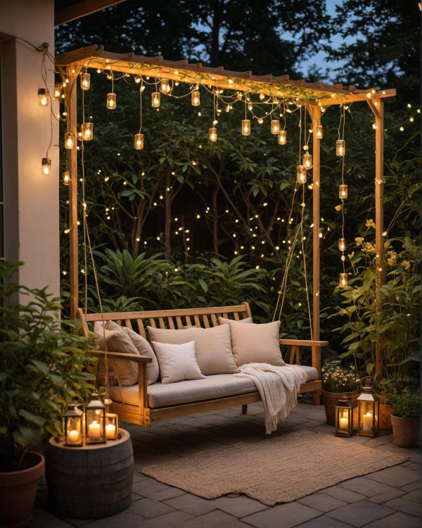 cozy small garden with cozy light, How to use lighting to transform your garden, Garden lighting ideas pictures