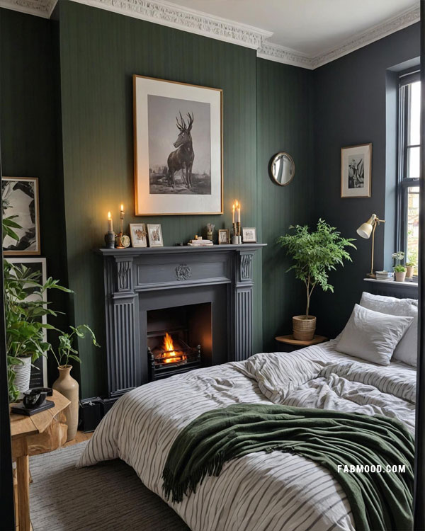 Victorian style green bedroom idea