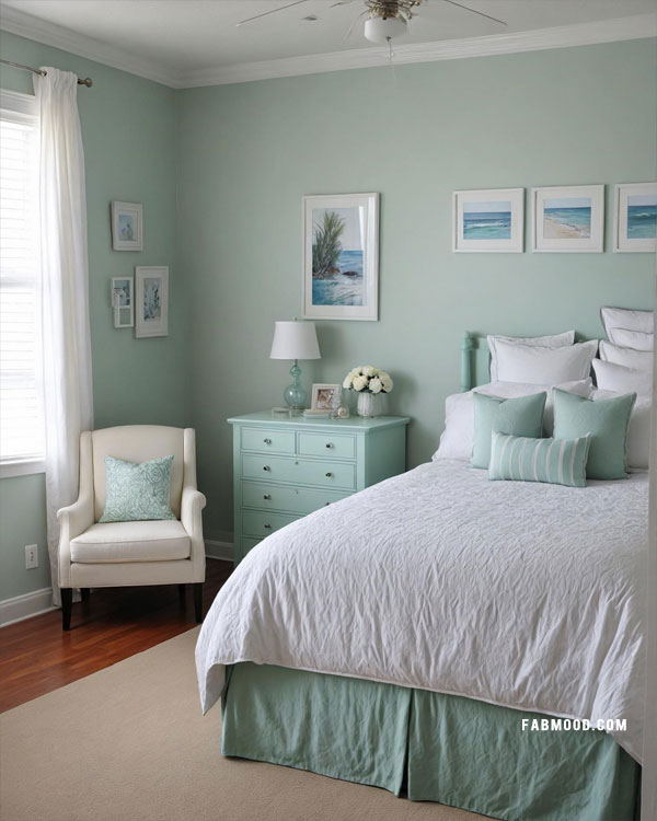 coastal mint green bedroom