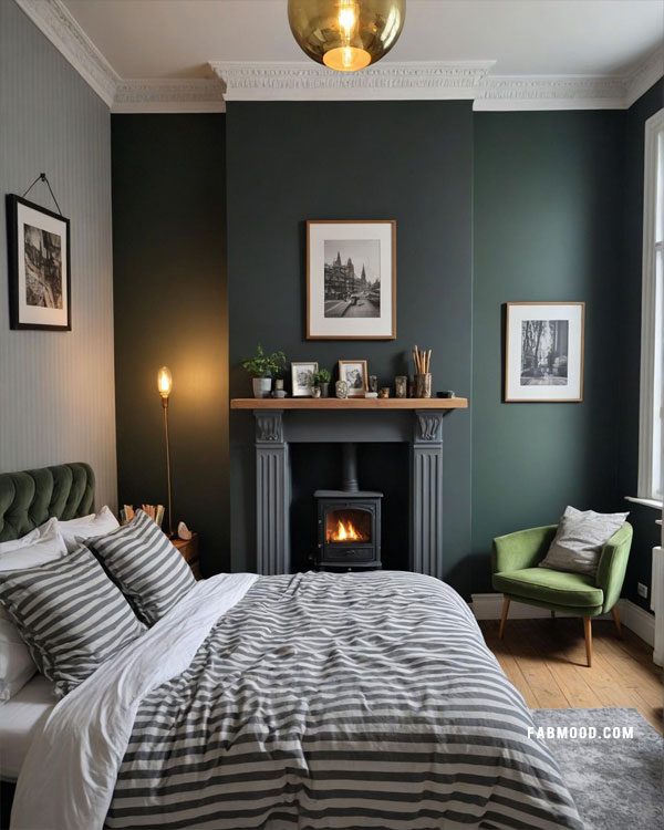 Victorian style green bedroom idea