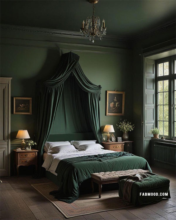 elegant green bedroom