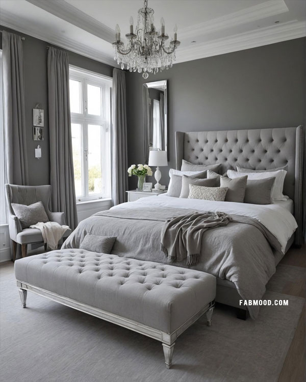 luxury style grey bedroom idea