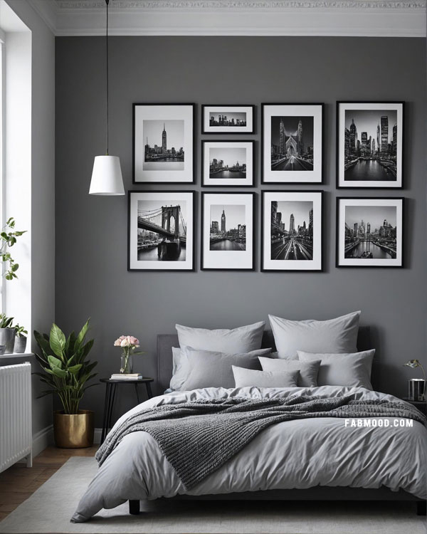 modern grey bedroom