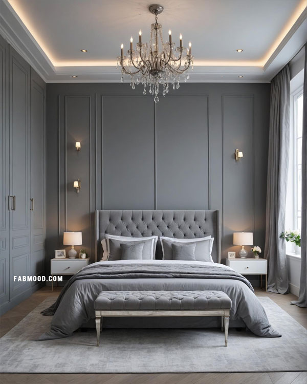 luxurious grey bedroom idea