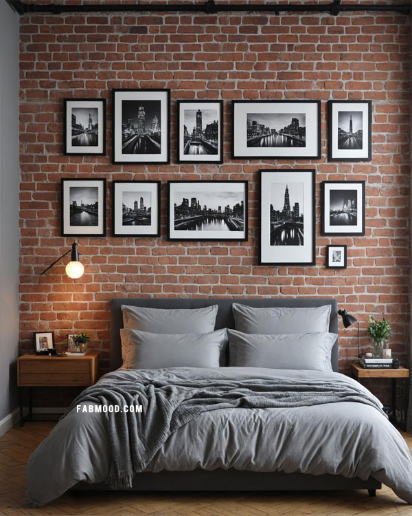 industrial style grey bedroom