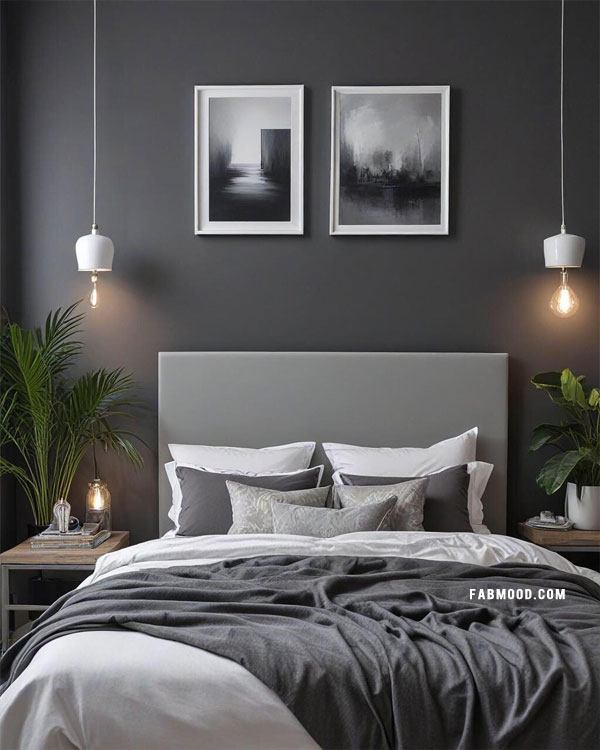 contemporary style grey bedroom idea