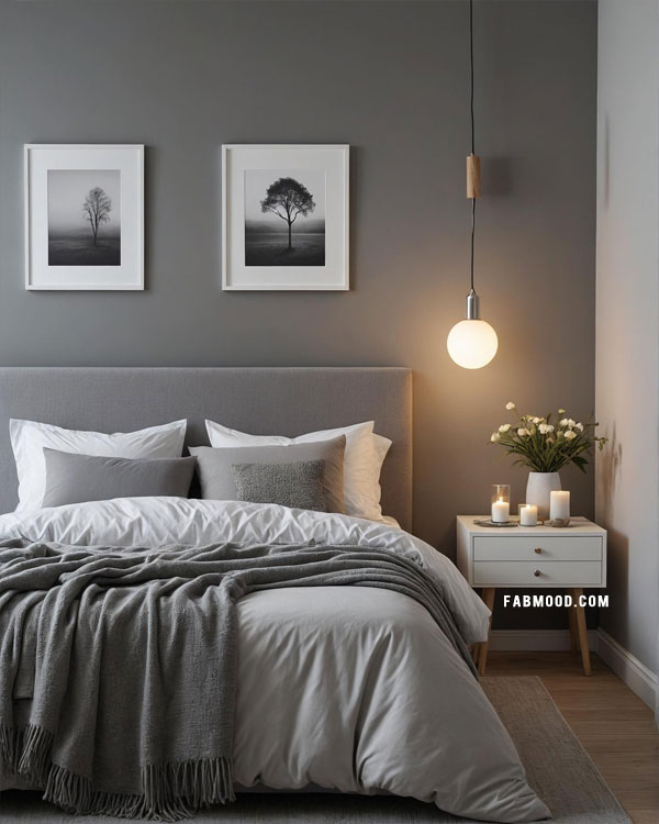 minimalist grey bedroom idea