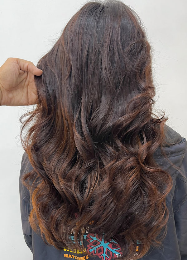 long layered curls