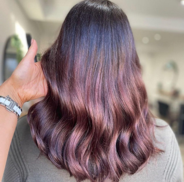 Lavender Mahogany Balayage