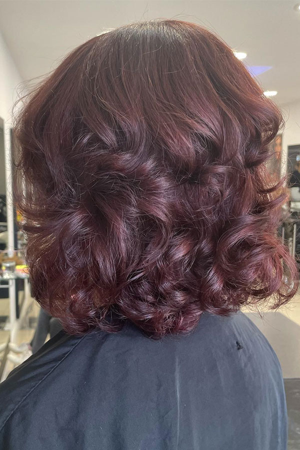 wine red mahogany hair colour