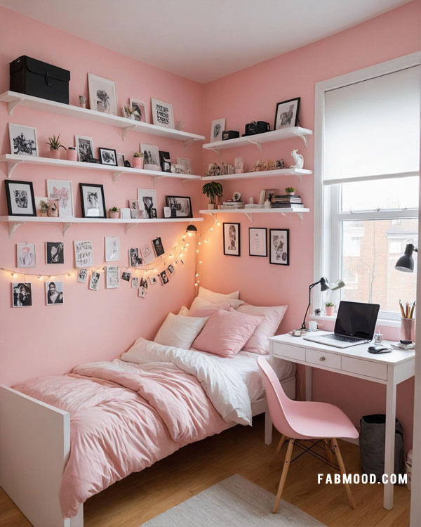 small pink bedroom for teens