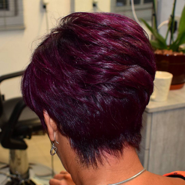 Bright Plum Pixie, autumn hair colour