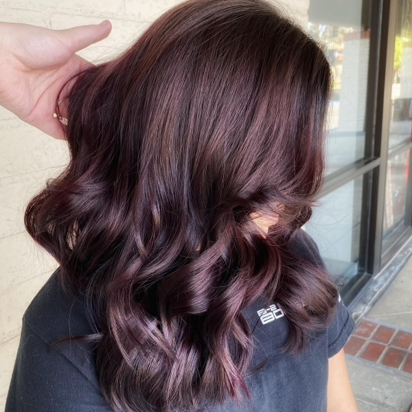 rich plum hair colour, autumn hair colour