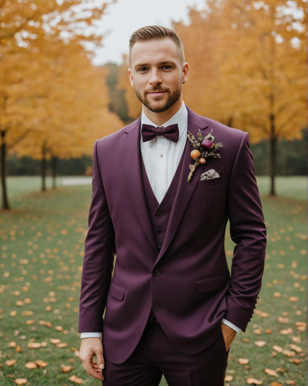 plum autumn wedding colour scheme