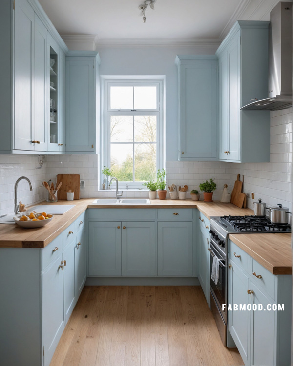 powder blue kitchen design