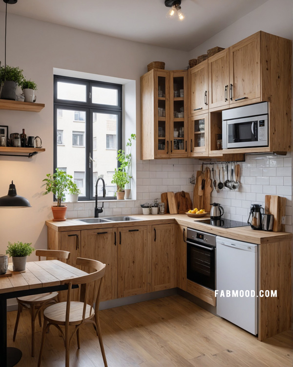 Rustic Modern Kitchen, small kitchen design for small space