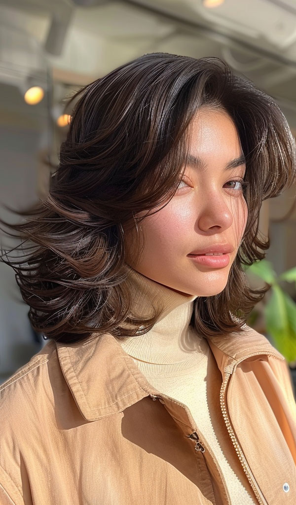 Sun-Kissed Layers, Medium-length layered haircut