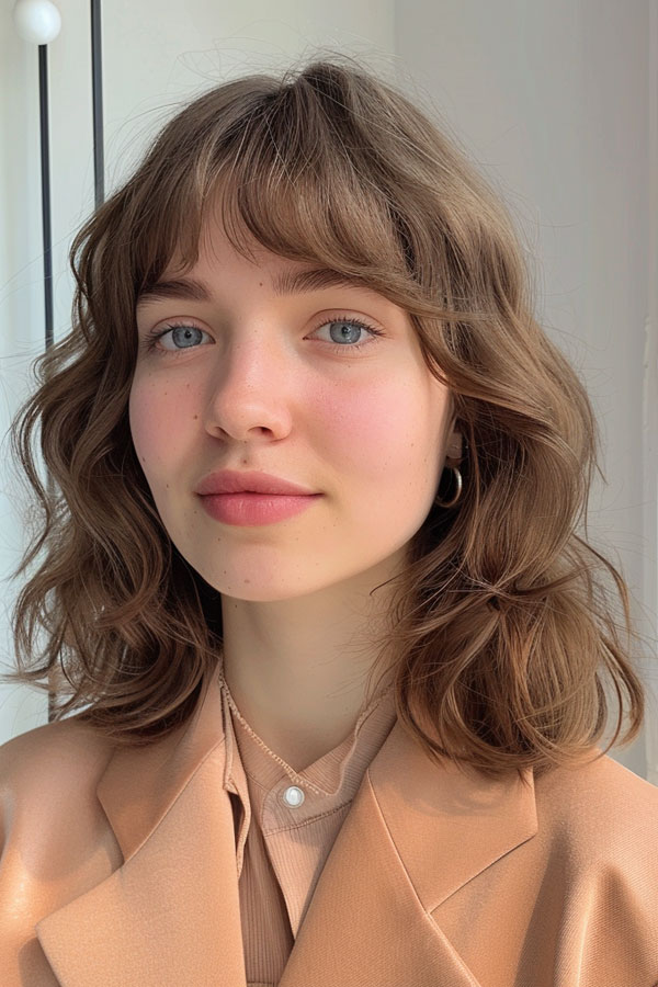 Soft Tousled Bob, medium-length hairstyle