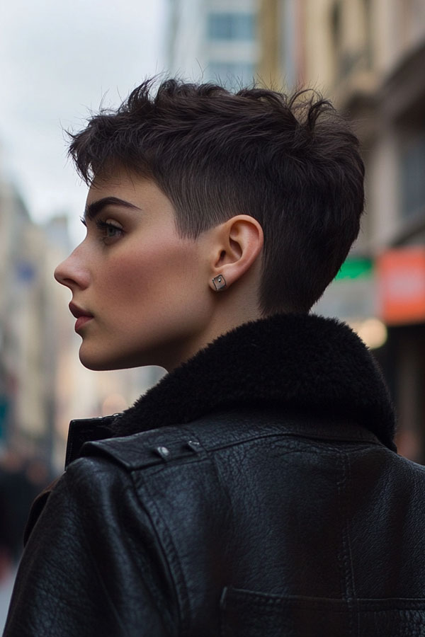 Chic and Sleek Fade, cute short haircut, trendy short hairstyle, cute way wear hair short