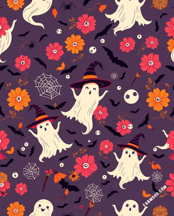 33 Aesthetic Halloween Wallpapers : Witchy Ghosts and Flowers