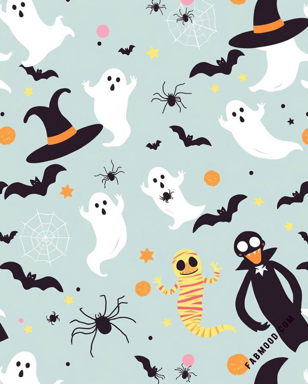 Whimsical Spooks, aesthetic Halloween wallpaper, halloween wallpaper for ipad