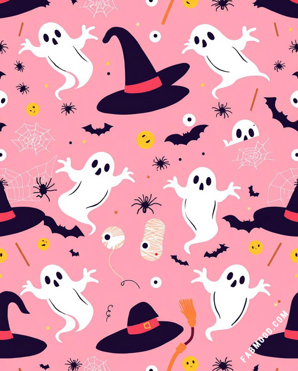 33 Aesthetic Halloween Wallpapers : Pretty in Pink Spook