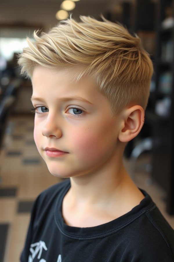 33 Fresh & Youthful Hairstyles for Tween Boys : The Blonde Quiff