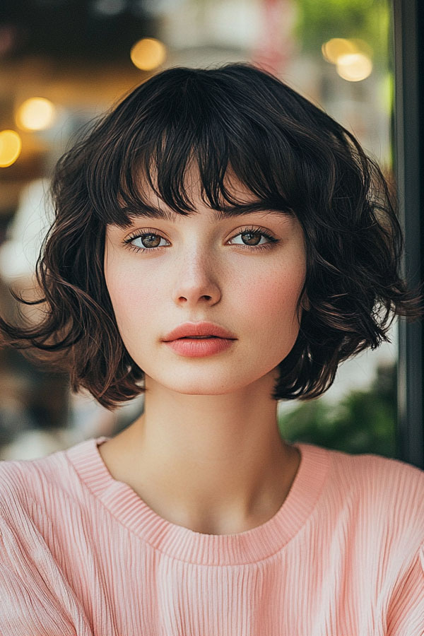 Playful Tousled Waves French Bob, French Bob Haircut, Parisian hairstyle, Parisian bob haircut