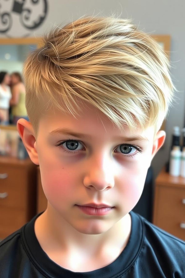 The Layered Sweep, trendy haircut for young boys, Youthful Hairstyle for Tween Boys