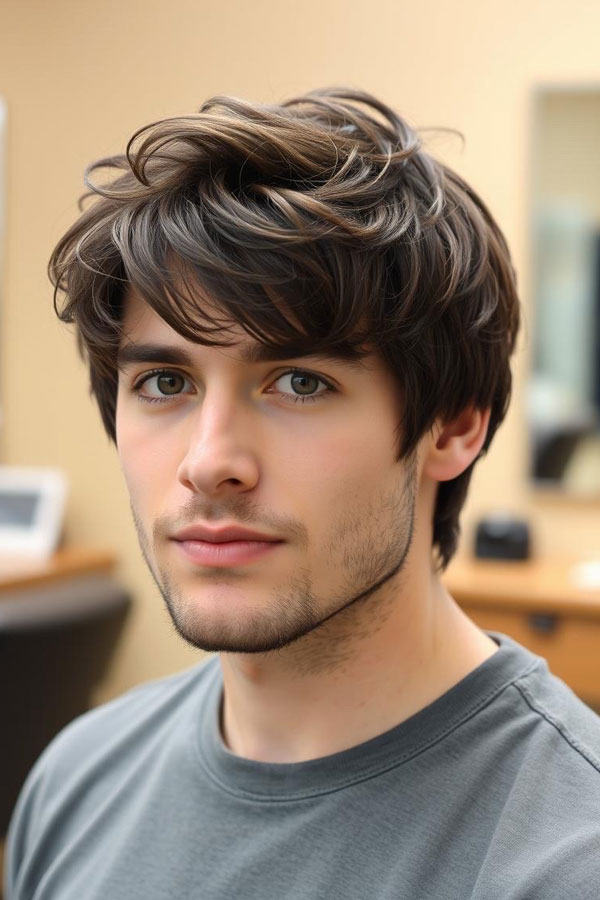 Tousled Texture Male Haircut, Modern Men Hairstyle, men haircut