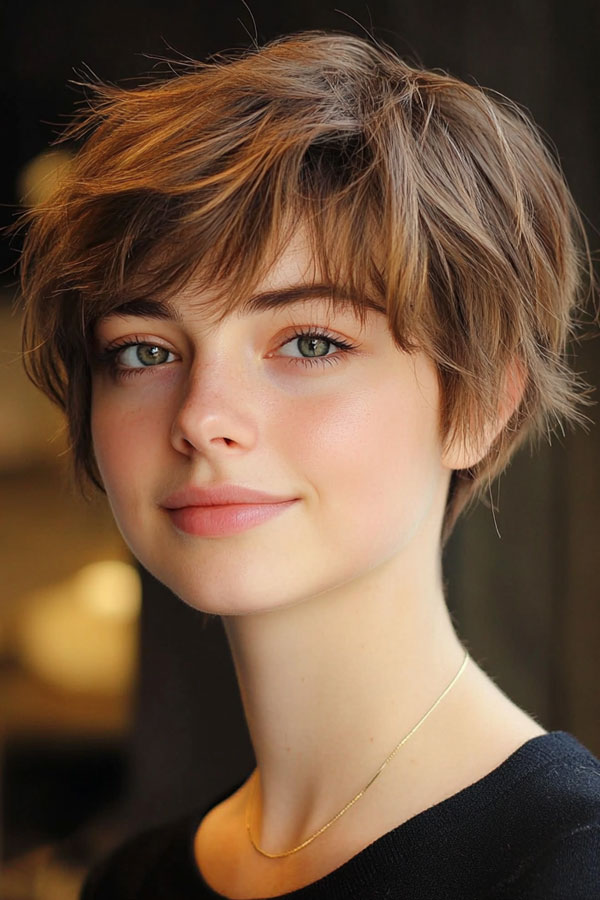 Sun-Kissed Tousled Pixie, cute short haircut, trendy short hairstyle, cute way wear hair short