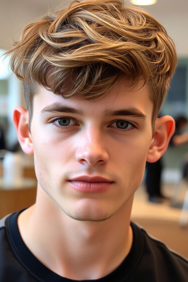 35 Modern Men Hairstyles : Youthful Haircut with Windswept Quiff