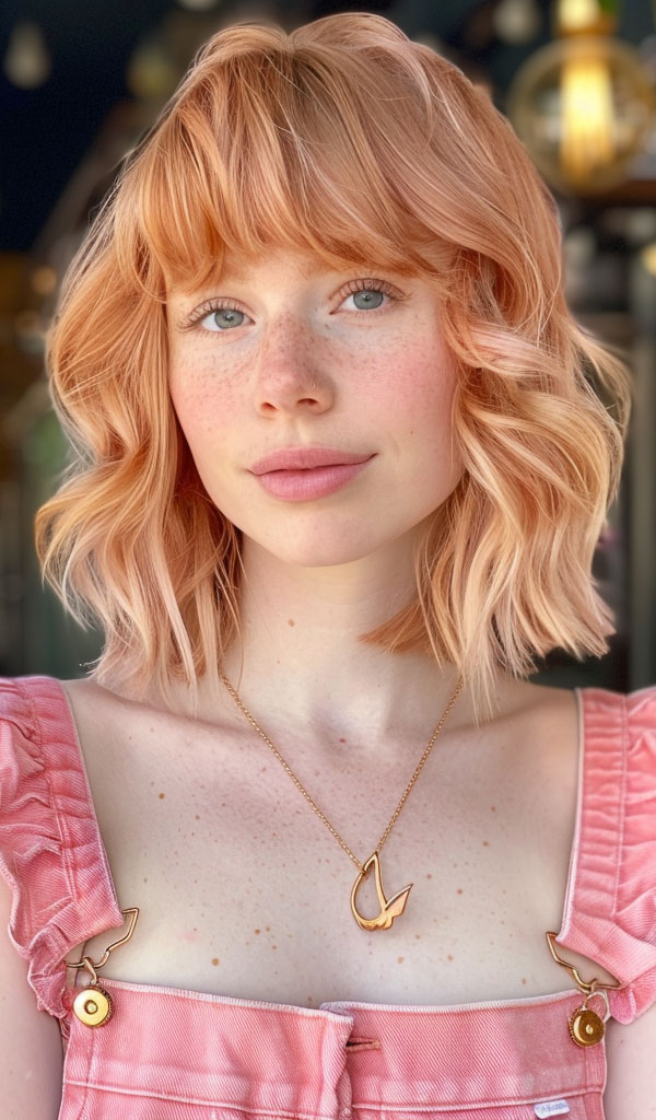 Peachy Medium-Length Bob, medium-length hairstyle