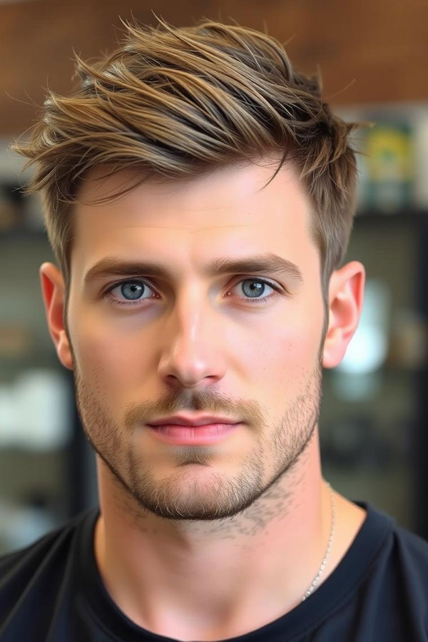 35 Modern Men Hairstyles : Ash Blonde Sharp Sweep