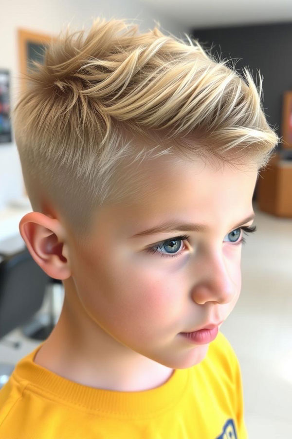 33 Fresh & Youthful Hairstyles for Tween Boys : Modern Edge Spiky Fade