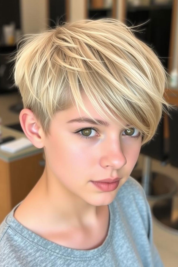 33 Fresh & Youthful Hairstyles for Tween Boys : Textured Tousled Choppy Layers