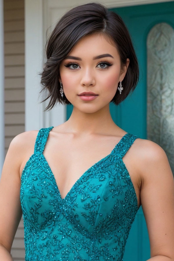 Flawless Look with Short Hair, prom makeup look, soft glam prom makeup