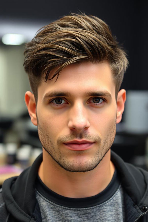 35 Modern Men Hairstyles : Ash-Brown Textured Undercut