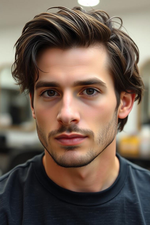 35 Modern Men Hairstyles : Rich Chestnut with Subtle Layers