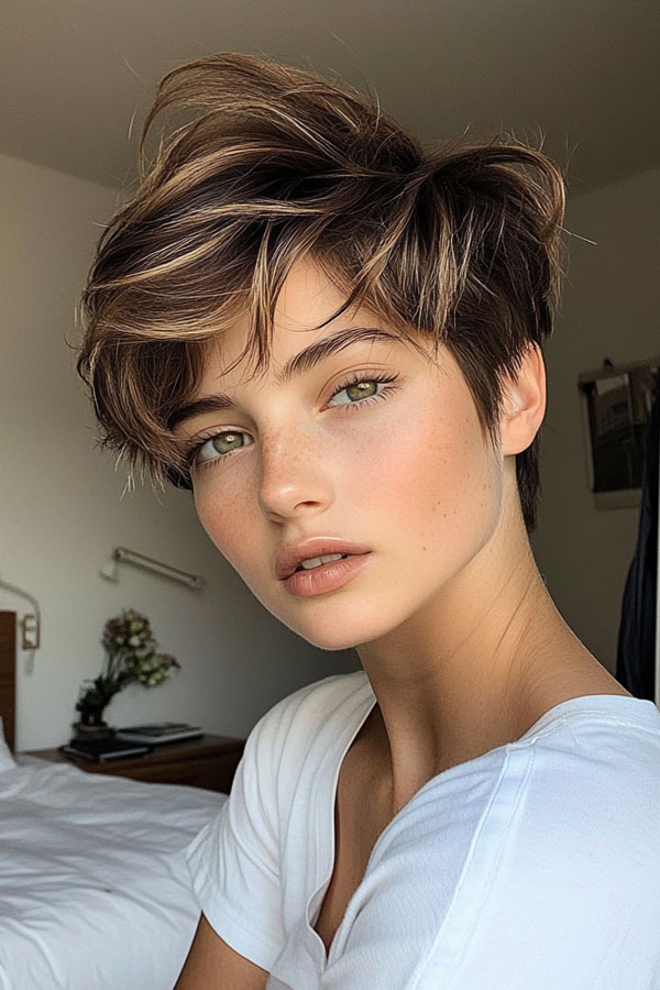 Flirty Layered Pixie, effortless pixie haircut, short haircuts for women