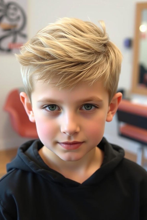 33 Fresh & Youthful Hairstyles for Tween Boys : Soft Blonde Tousled Cool