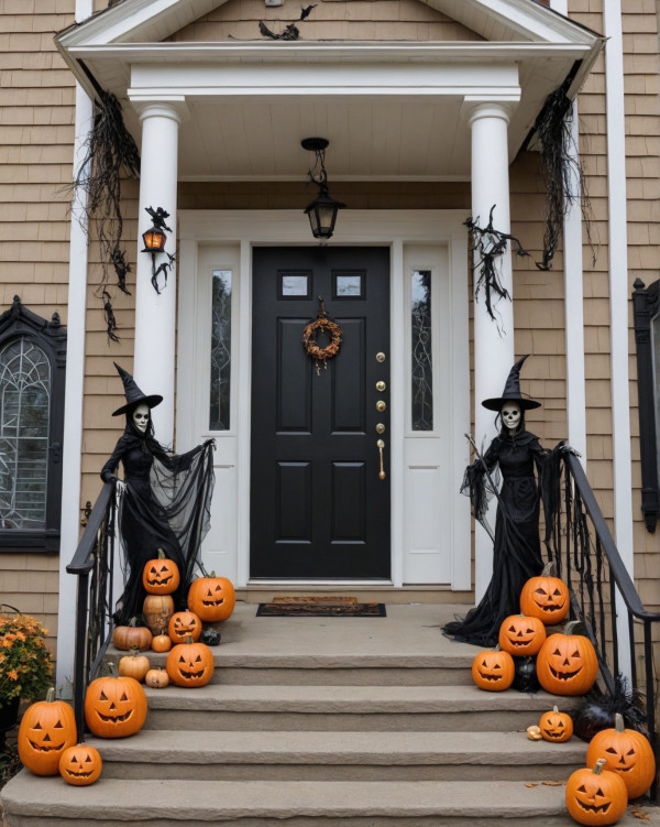 Wicked Witch Welcome Look, Haunted Halloween Door Decors