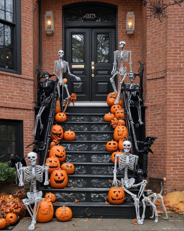 27 Haunted Halloween Front Door Decor Ideas for Eerie Entrances