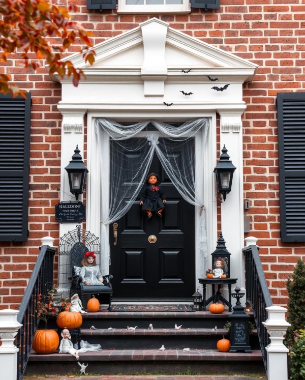 Creepy Dollhouse Halloween Front Door Decor, Haunted Halloween Door Decors