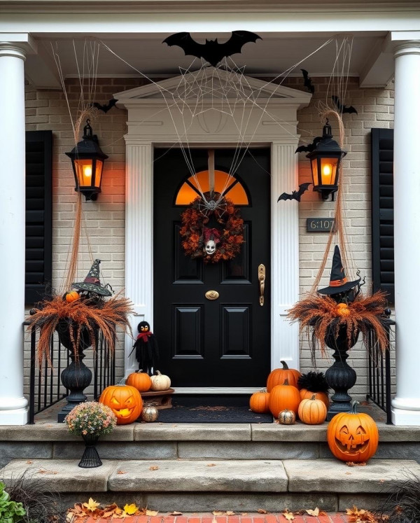 Web of Terror Look, Haunted Halloween Front Door Decors