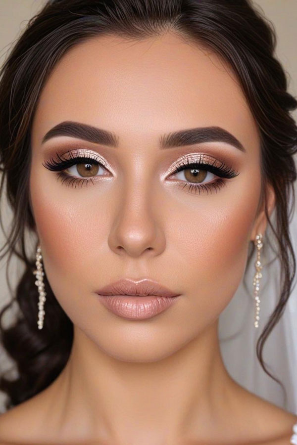 40 Bridal Makeup Looks : Subtle Nude Glam