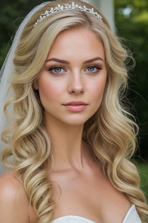 Effortless Romantic Bride with Hair Down, bridal makeup, wedding makeup, bridal makeup look