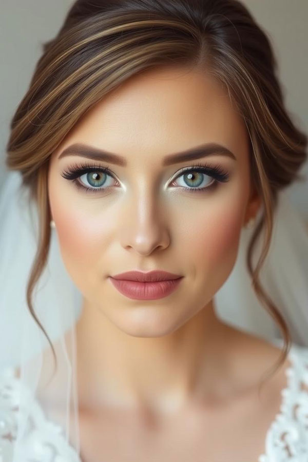 40 Bridal Makeup Looks : Fresh Blush Soft Romance