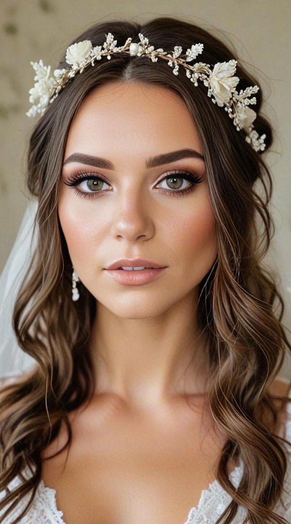 40 Bridal Makeup Looks : Romantic Boho Bridal Look